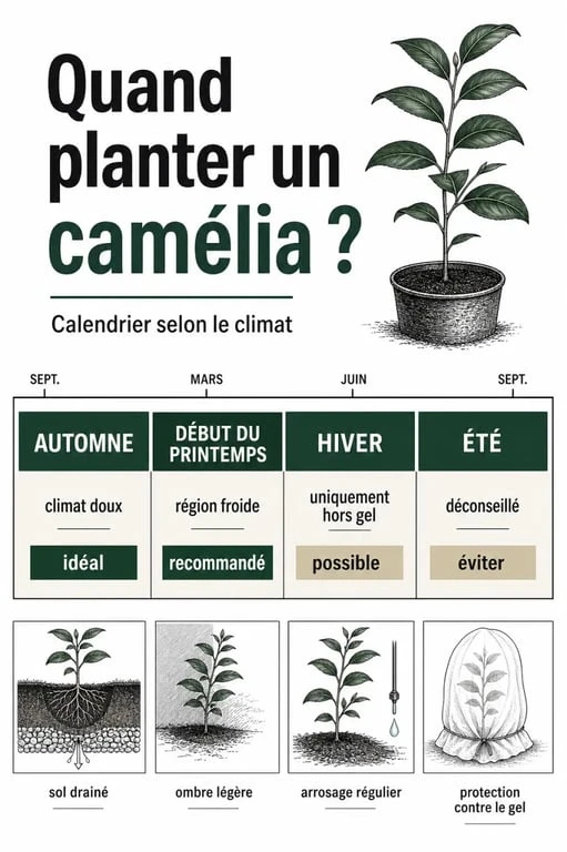 Quand planter un camelia : chronologie des meilleures périodes de plantation selon le climat