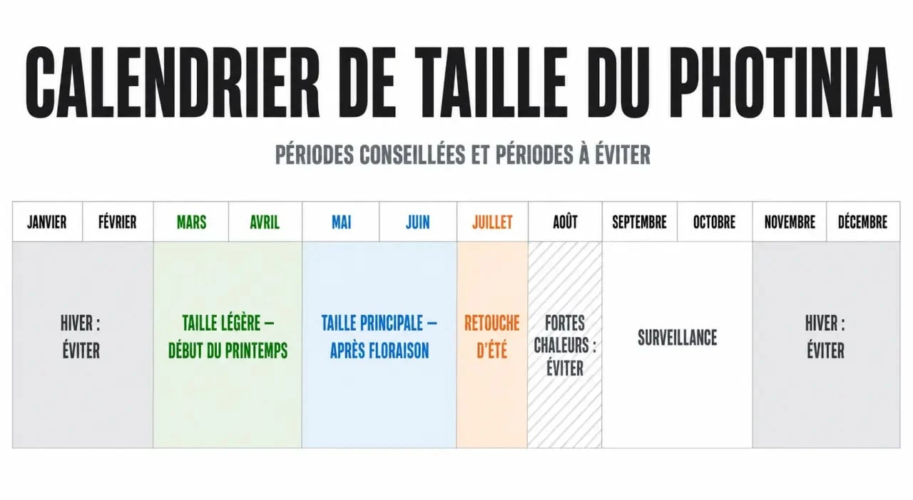 Quand tailler les photinia : calendrier des bonnes périodes et des périodes à éviter