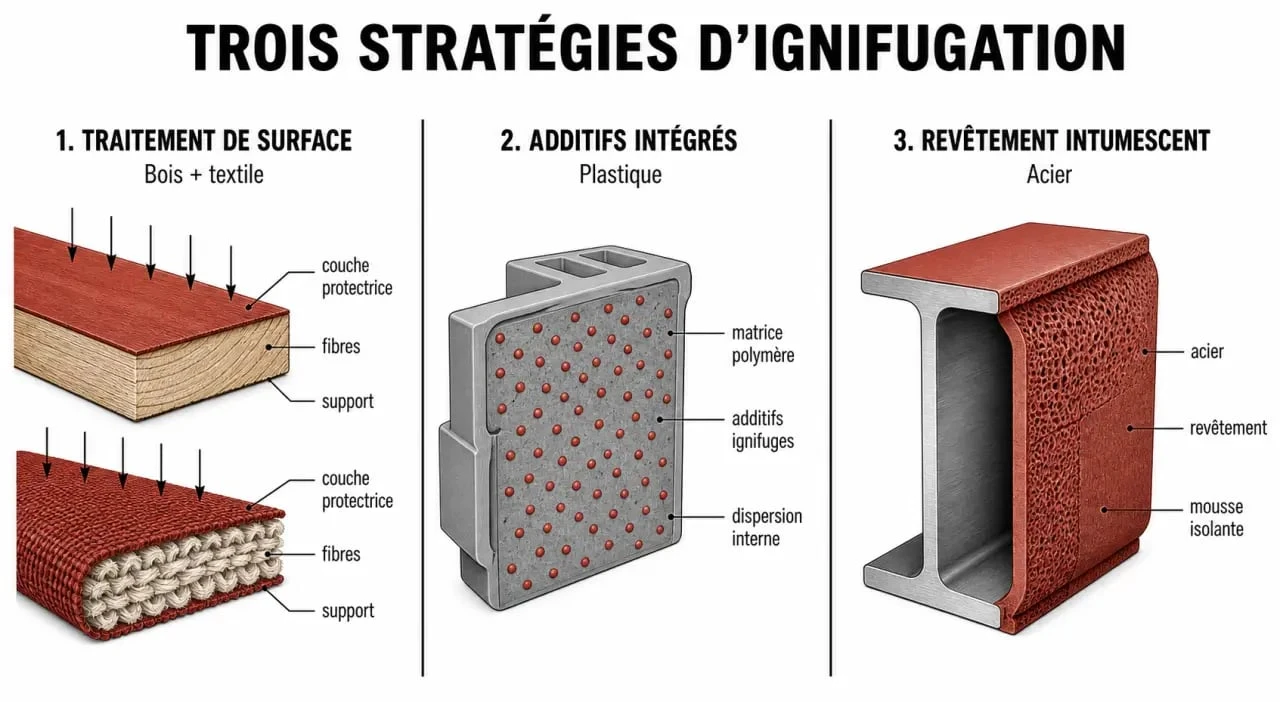 Matériaux ignifuge : illustration des méthodes de traitement de surface, additifs intégrés et revêtement intumescent