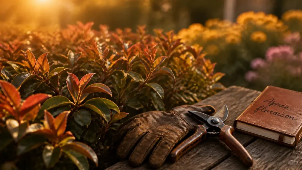 Tailler le photinia au bon moment : après floraison, au printemps et selon la forme