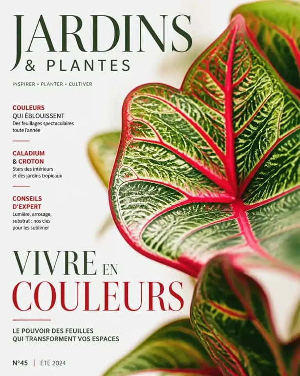 Plante au feuillage contrasté avec des feuilles rouges et vertes