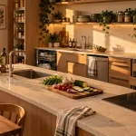 Idée cuisine équipée pour rangement sans alourdir la pièce, cuisine en L