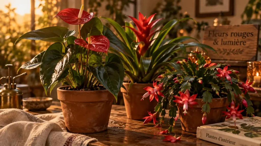 Anthurium, guzmania, hibiscus : 7 plantes vertes à fleurs rouges selon la pièce
