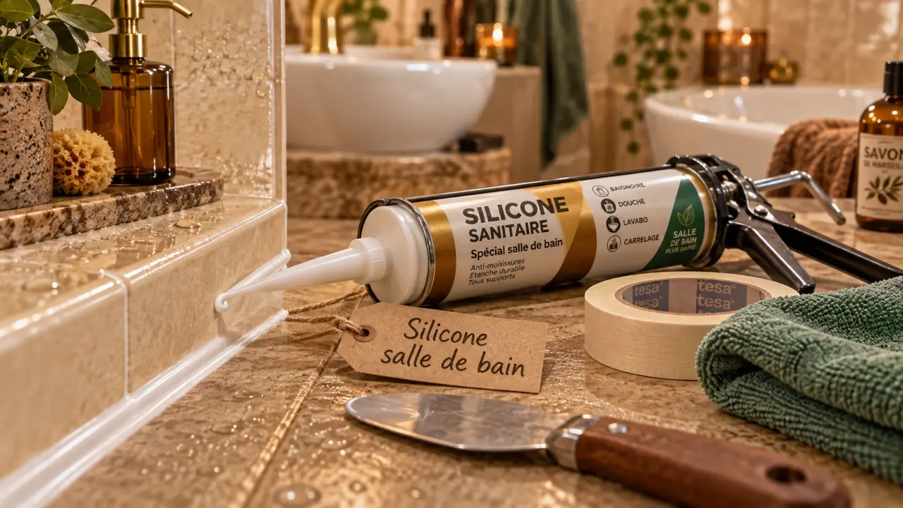 Silicone salle de bain en cartouche pour joint étanche sur carrelage