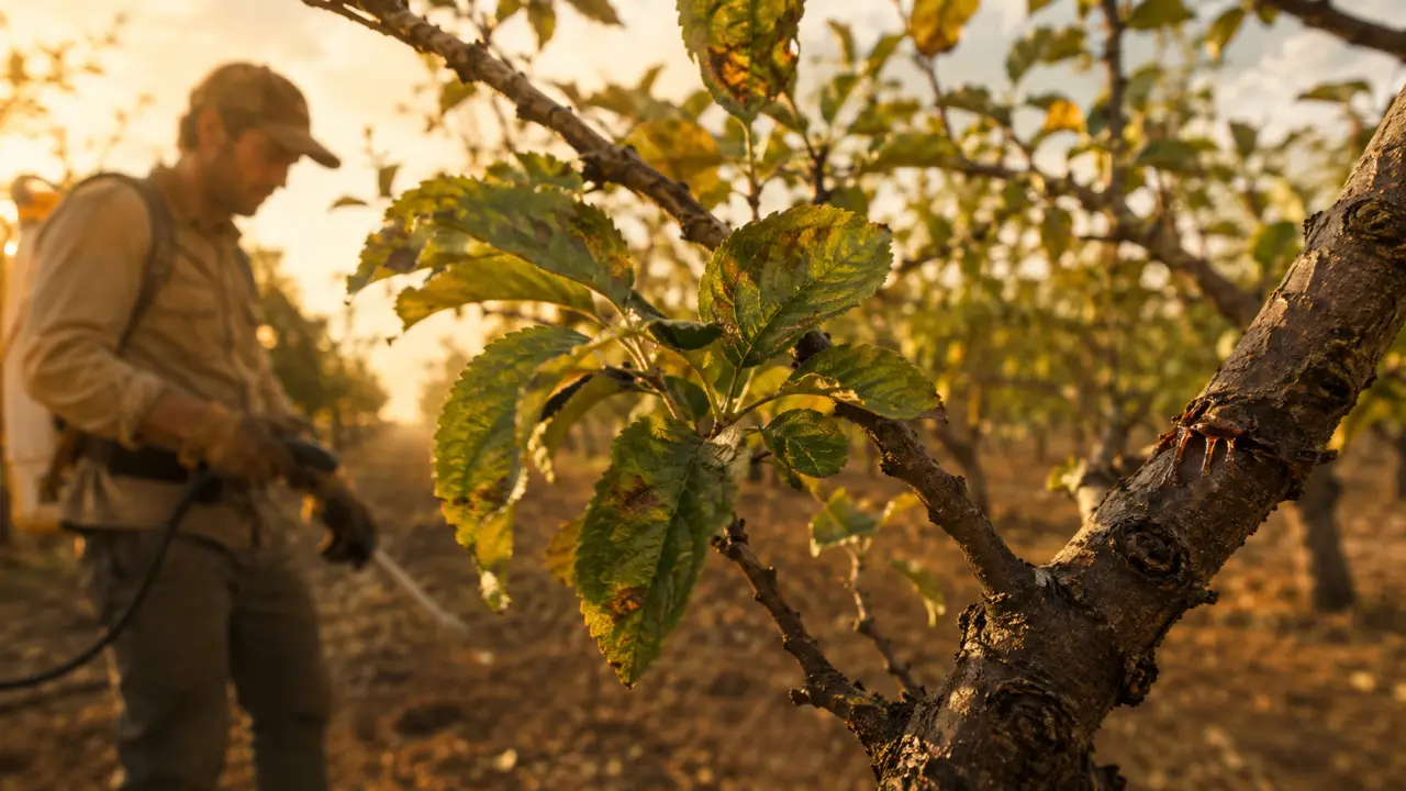 Traitement abricotier : feuilles, fleurs, fruits ou bois, abricotier et jardinier