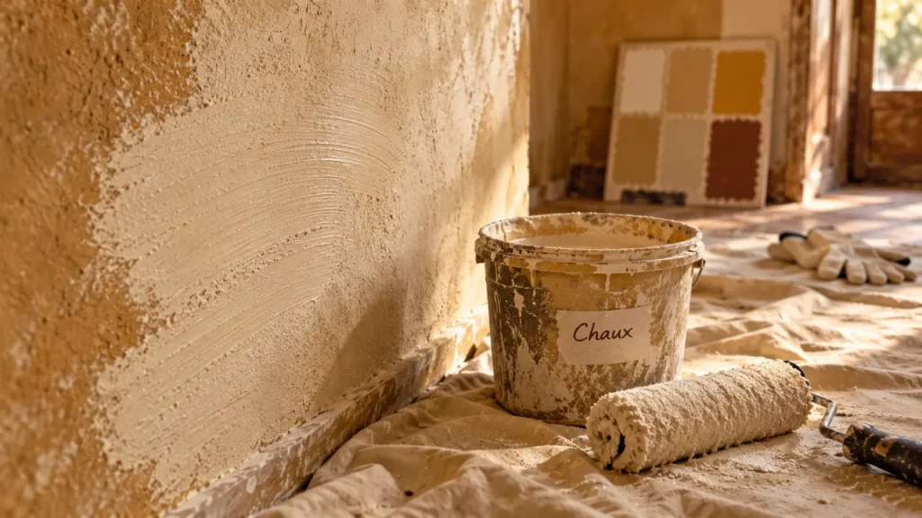 Peinture murale à la chaux : un effet nuagé, sans raccords visibles